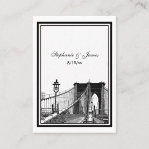 NYC Skyline Bklyn Bridge #2 Etched Place Cards #2