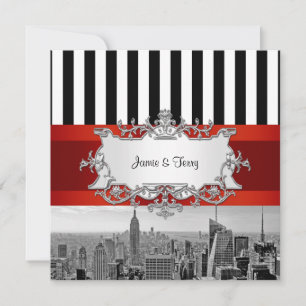 NYC Skyline BW B2 Wedding Invitation F2
