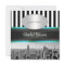 NYC Skyline BW Blk Wht Strp Teal P Bridal Shower
