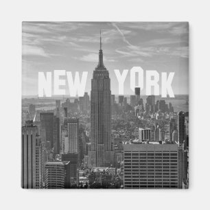 NYC Skyline Empire State Building, WTC BW 2C Magnet