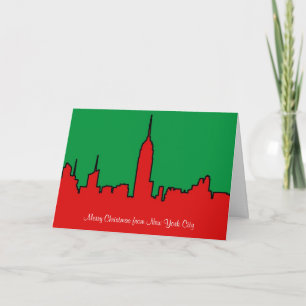 NYC Skyline: ESB Christmas Silhouette Holiday Card