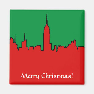 NYC Skyline: ESB Christmas Silhouette Magnet