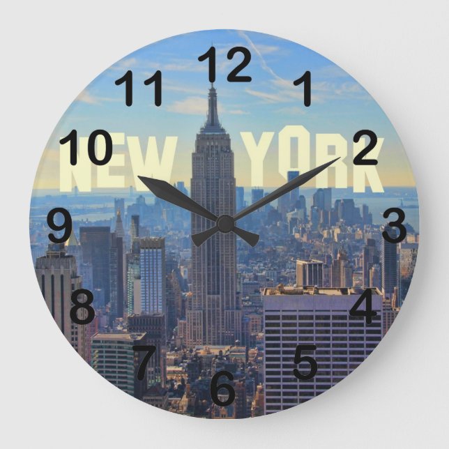NYC Skyline ESB, World Trade 2C Large Clock (Front)
