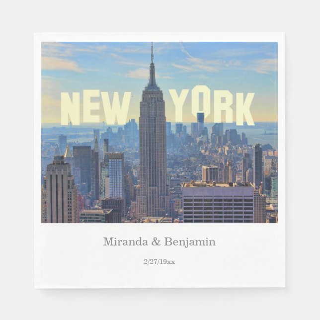 NYC Skyline ESB WTC 2C L Napkin (Front)
