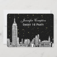 NYC Skyline Etch Starry DIY BG Colour SQ Sweet 16