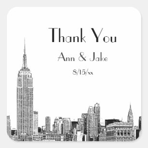 NYC Skyline Etched 01  Favour Tag Thank You