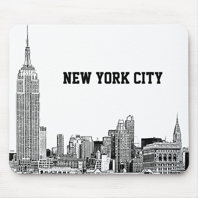 NYC Skyline Etched 01 Mouse Mat (Front)