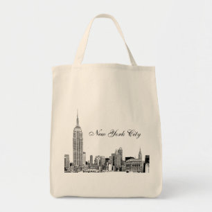 NYC Skyline Etched 01 Tote Bag