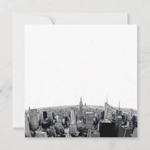 NYC Skyline Etched Fisheye View