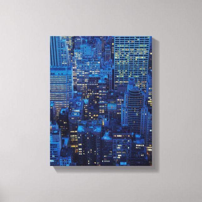 NYC Skyline, high angle view at dusk Canvas Print (Front)