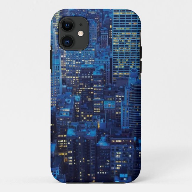 NYC Skyline, high angle view at dusk Case-Mate iPhone Case (Back)