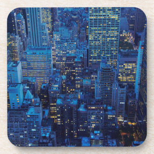 NYC Skyline, high angle view at dusk Coaster