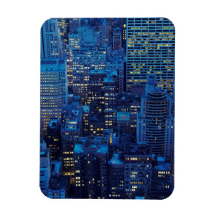 NYC Skyline, high angle view at dusk Magnet