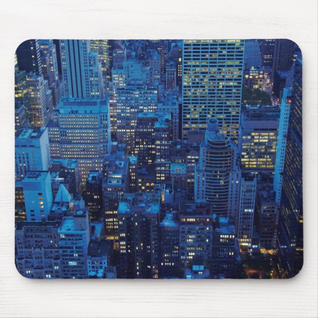 NYC Skyline, high angle view at dusk Mouse Mat (Front)
