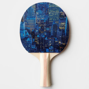 NYC Skyline, high angle view at dusk Ping Pong Paddle
