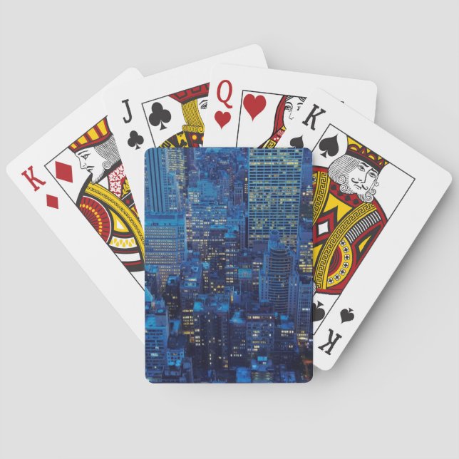 NYC Skyline, high angle view at dusk Playing Cards (Back)
