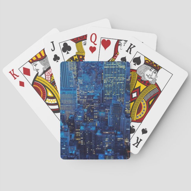 NYC Skyline, high angle view at dusk Playing Cards (Back)