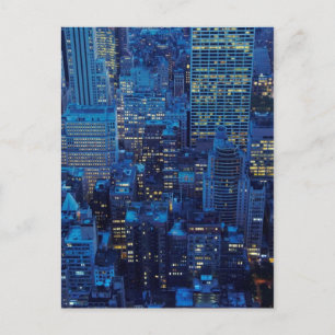 NYC Skyline, high angle view at dusk Postcard