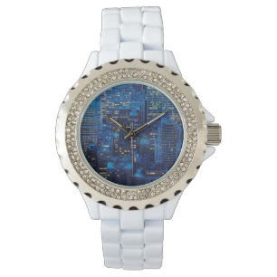 NYC Skyline, high angle view at dusk Watch