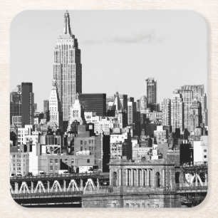 NYC Skyline II Square Paper Coaster