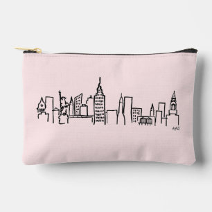NYC Skyline Illustration Makeup Bag