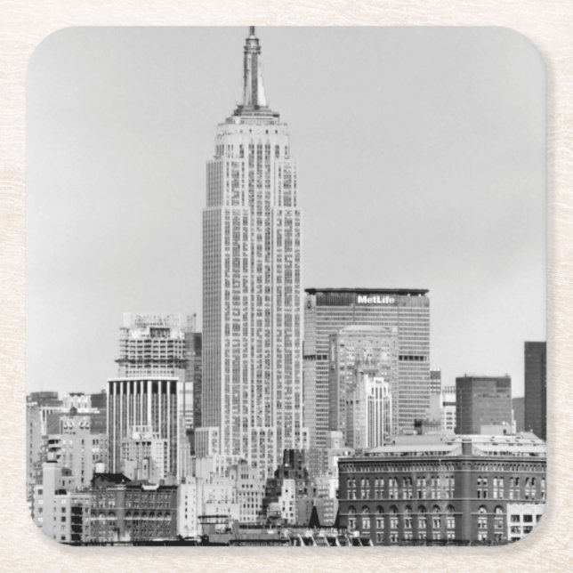 NYC Skyline IV Square Paper Coaster (Front)