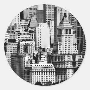 NYC Skyline IX Classic Round Sticker