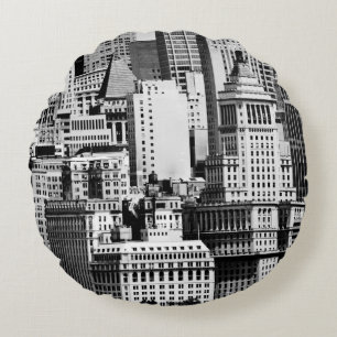 NYC Skyline IX Round Cushion
