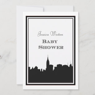 NYC Skyline Silhouette #2 DIY Baby Shower Invitation