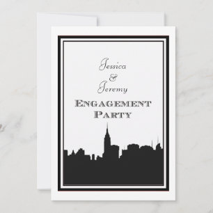 NYC Skyline Silhouette #2 DIY Engagement Invitation