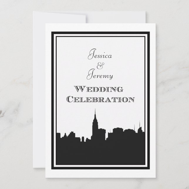NYC Skyline Silhouette #2 DIY Wedding Invite (Front)