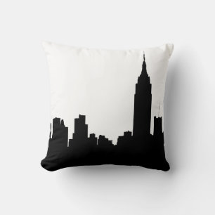 NYC Skyline Silhouette, Empire State Bldg #1 Cushion
