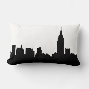 NYC Skyline Silhouette, ESB #1 Lumbar Cushion