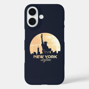NYC Skyline Statue of Liberty Silhouette iPhone 16 Case