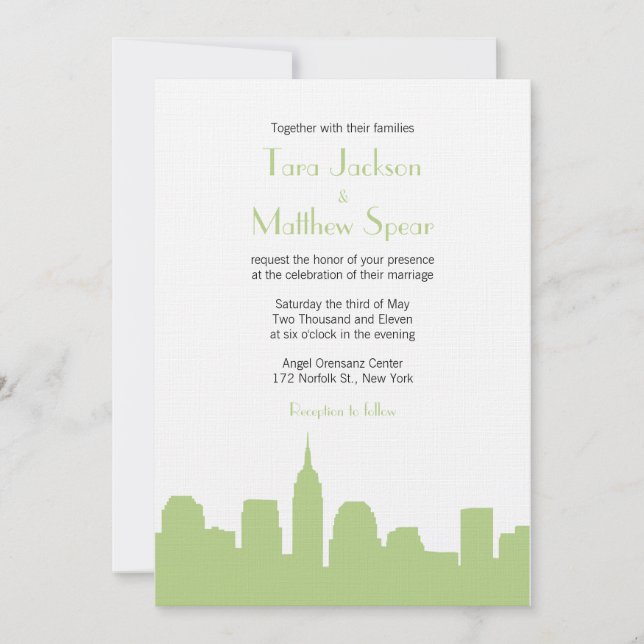 NYC Skyline Wedding Invitation (Front)