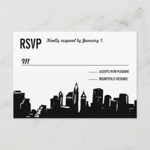 NYC Skyline Wedding RSVP Cards
