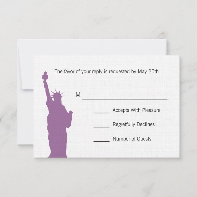 NYC Skyline Wedding RSVP Cards (Front)