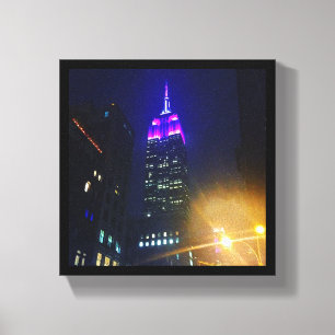 NYC Skyscraper Purple Empire State Building Night Canvas Print