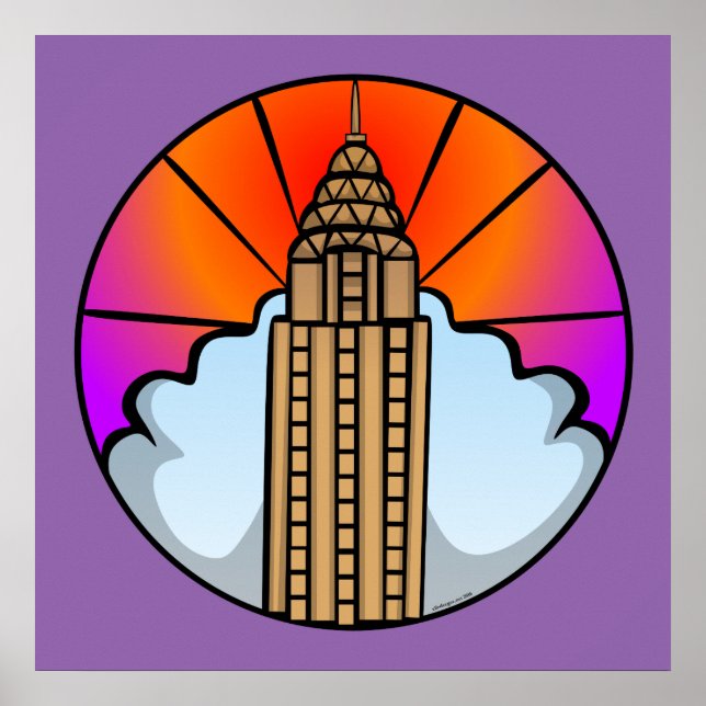 NYC Skyscraper Stained Glass Poster (Front)