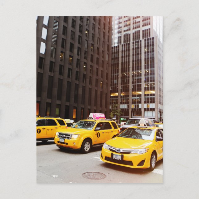 NYC taxi cabs in New York Postcard (Front)