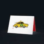 NYC Taxi Christmas 5" x 7" Greeting Card<br><div class="desc">Tearing through the streets of NYC wishing us all a Merry Christmas and Happy Holidays!</div>