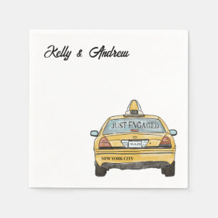 NYC Taxi engagement Cocktail  Napkins