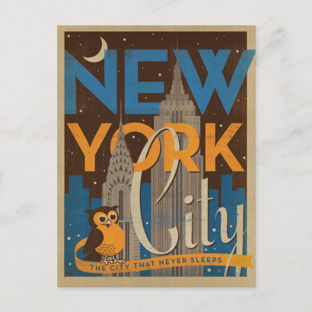 NYC - The City that Never Sleeps Postcard (Front)