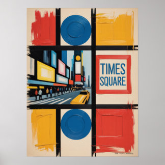 Nyc times square colour blocks poster