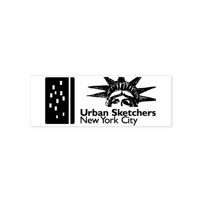 NYC Urban Sketchers Self Stamp (Design)