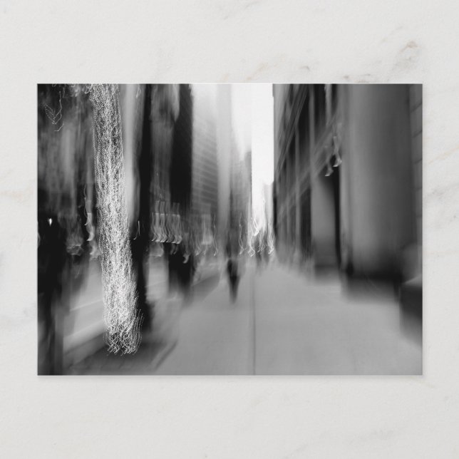 NYC Vertical B&W Blur Postcard (Front)