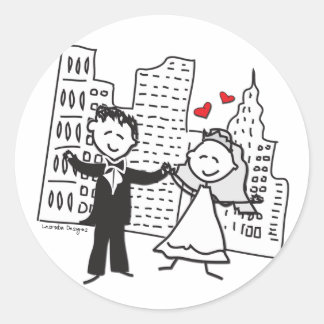 NYC Wedding Classic Round Sticker