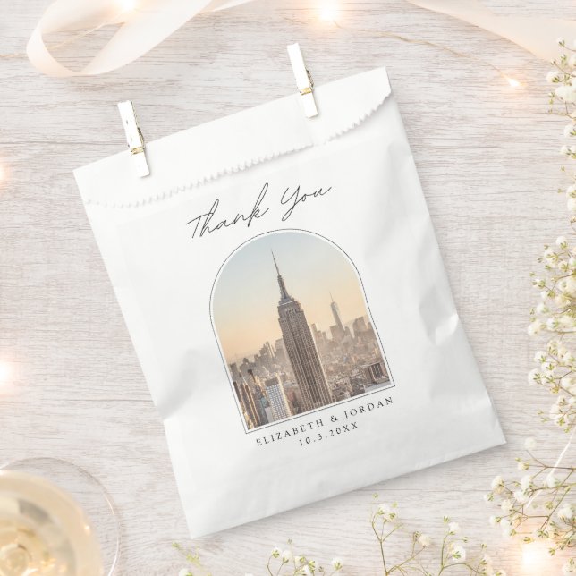 NYC Wedding Empire State Photo Thank You Favour Bags (Clipped)
