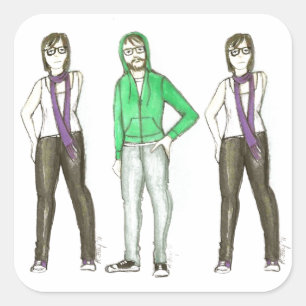 NYC Williamsburg Brooklyn New York City Hipster Square Sticker