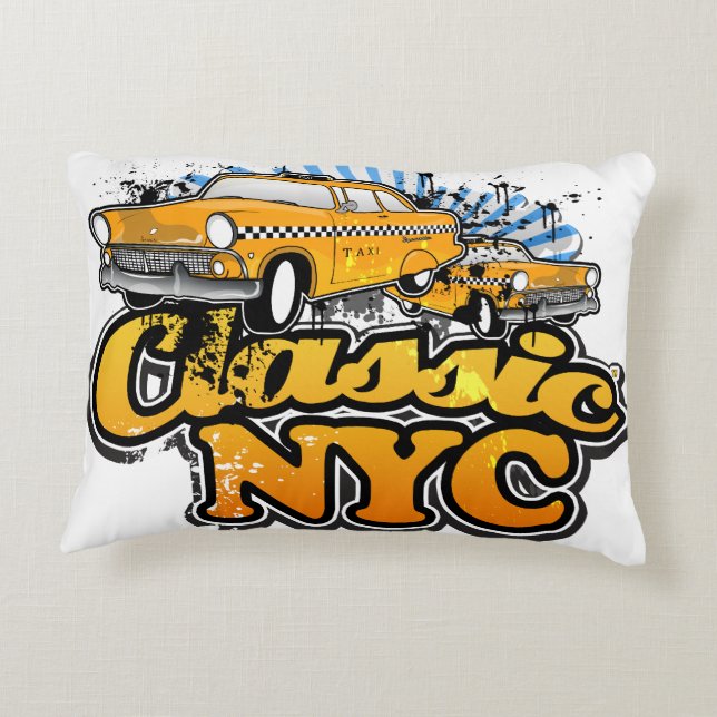 NYC Yellow Cab Logo Decorative Cushion (Back)